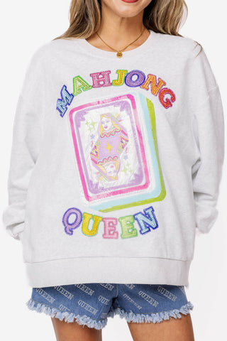 QOS Grey 'Mahjong Queen' QOS Card Tile Sweatshirt