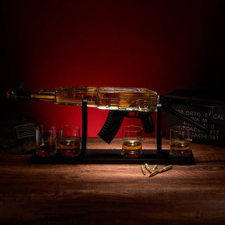 Gun Whiskey Decanter Set Limited Edition Silencer Stopper 710 Ml 4 10 5OZ Bullet Glasses Unique Gift