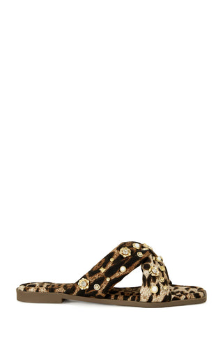 Ramsey Leopard Statement Flat Sandals