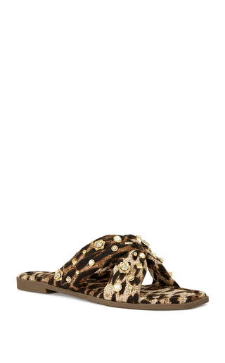 Ramsey Leopard Statement Flat Sandals