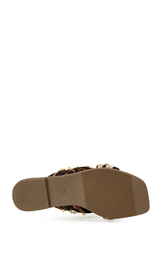 Ramsey Leopard Statement Flat Sandals