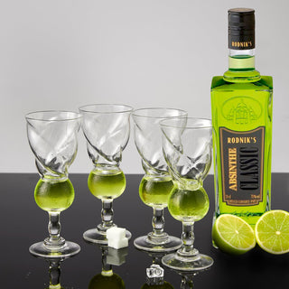Absinthe Glasses Set Of 6 3OZ By Post Dinner Drinks Swiss Bulb Shape Tasting Glasses