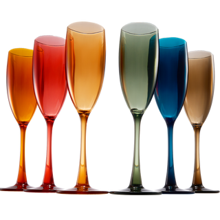 Unbreakable Pastel Color Acrylic Champagne Flutes Glasses Set Of 6 European Style Toasting Cups 100