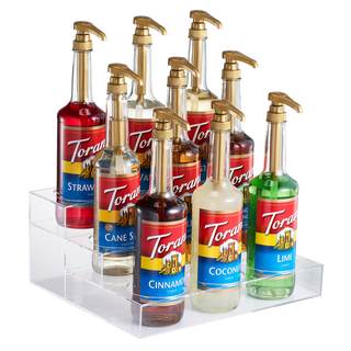 Acrylic Bottle Holder Coffee Syrup Rack Display Case 3 Tiered 9 Bottle Wine Bar Bottle Rack Clear Sh
