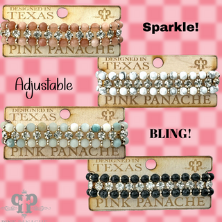 Bead and rhinestone adjustable bracelet - LC