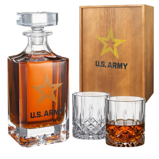 Army Whiskey Decanter Gift Set | 730mL Decanter 2 Whiskey