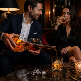 Glass Violin Decanter Premium Barware Gift Elegant Drinkware Collection