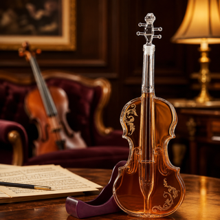 Glass Violin Decanter Premium Barware Gift Elegant Drinkware Collection