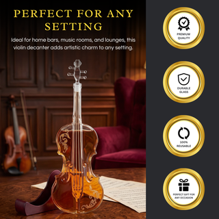 Glass Violin Decanter Premium Barware Gift Elegant Drinkware Collection