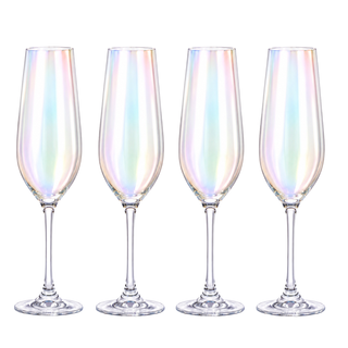 Iridescent Champagne Glasses Premium Barware Gift Elegant Drinkware Collection