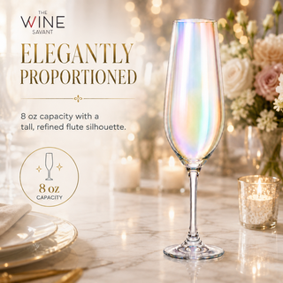 Iridescent Champagne Glasses Premium Barware Gift Elegant Drinkware Collection