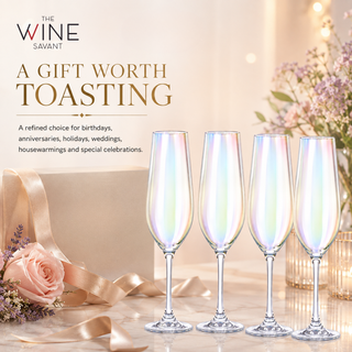 Iridescent Champagne Glasses Premium Barware Gift Elegant Drinkware Collection