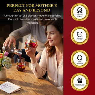 Hand Painted Stemless Wine Glasses Premium Barware Gift Elegant Drinkware Collection