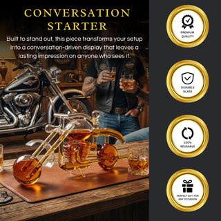 Motorcycle Whiskey Decanter Premium Barware Gift Elegant Drinkware Collection