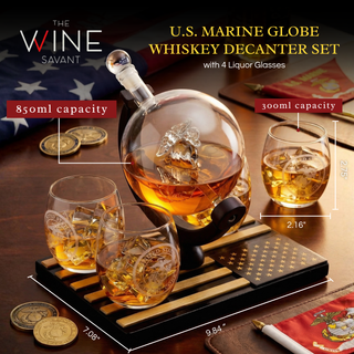 Marine Whiskey Decanter Set Premium Barware Gift Elegant Drinkware Collection