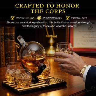 Marine Whiskey Decanter Set Premium Barware Gift Elegant Drinkware Collection