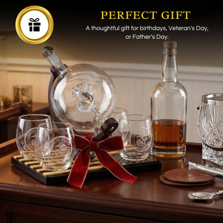 Marine Whiskey Decanter Set Premium Barware Gift Elegant Drinkware Collection