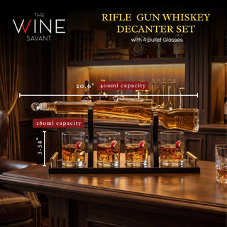Rifle Whiskey Decanter Premium Barware Gift Elegant Drinkware Collection