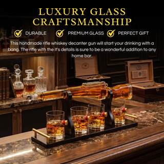 Rifle Whiskey Decanter Premium Barware Gift Elegant Drinkware Collection