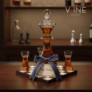 New Chess Decanter Set By Queen Chess Decanter 750ML 12 H With 2 Rook Shot Glasses 4
