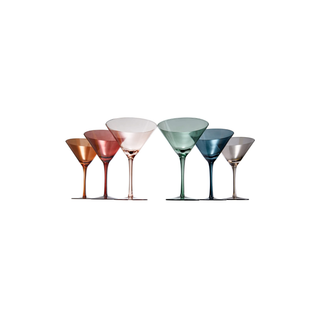 Colored Crystal Martini Cocktail Glass Set Of 6 Gift For Her Wife Mom Friend Large 10 Oz Glasses Uni