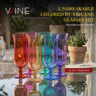 Unbreakable Color Hurricane Glasses Set Of 6 100 Tritan Drinkware 14 Oz Acrylic Dishwasher Safe Shat