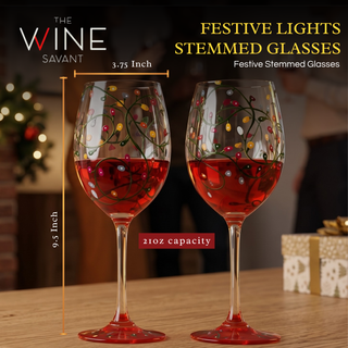 Stemmed Christmas Lights Wine Glasses Set Of 2 Hand Painted Wine Glass Ornament Light Bulbs Glasses