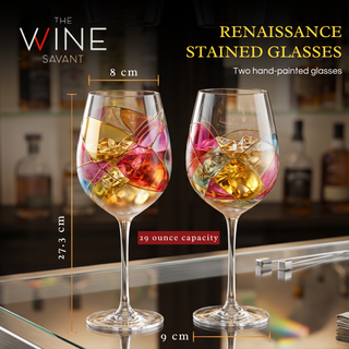 Beautiful Hand Painted Wine Glasses Premium Barware Gift Elegant Drinkware Collection