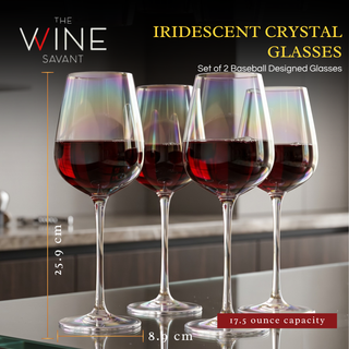Iridescent Luster Large Radiance Wine Glasses Premium Barware Gift