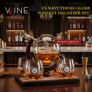 Whiskey Decanter Set With 4 Liquor Glasses Premium Barware Gift