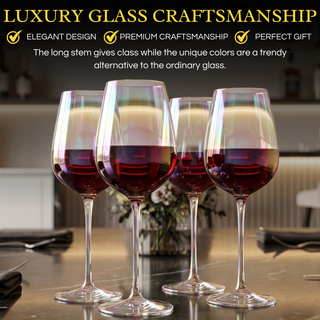Iridescent Luster Large Radiance Wine Glasses Premium Barware Gift