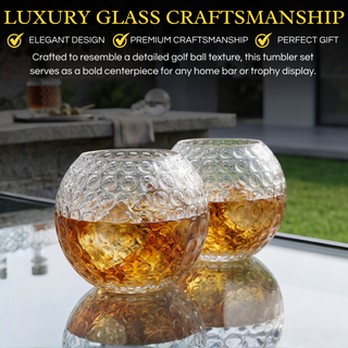 Golf Whiskey Glasses Set Of 2 15 Oz Golf Ball Shaped Old Fashioned Liquor Cocktail Glass Crystal Uni