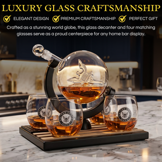 Whiskey Decanter Set With 4 Liquor Glasses Premium Barware Gift