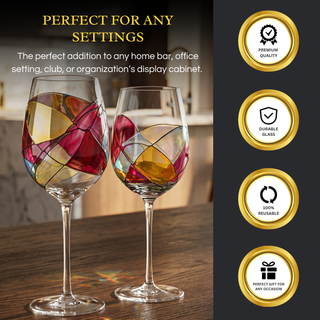 Beautiful Hand Painted Wine Glasses Premium Barware Gift Elegant Drinkware Collection