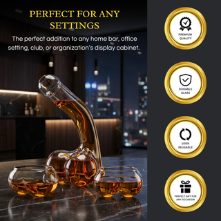 Penis Whiskey Decanter With Two Whiskey Glasses Unique Funny Glass Container For Scotch Tequila Bran