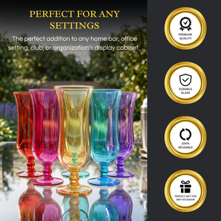 Unbreakable Color Hurricane Glasses Set Of 6 100 Tritan Drinkware 14 Oz Acrylic Dishwasher Safe Shat