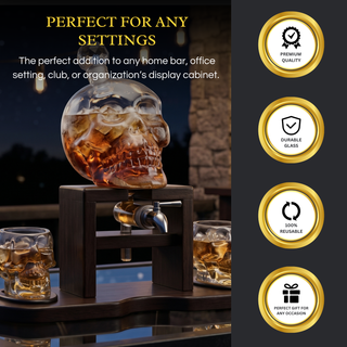 Skull Whiskey 750ML Decanter Set Premium Barware Gift Elegant Drinkware Collection