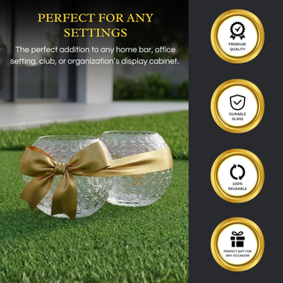 Golf Whiskey Glasses Set Of 2 15 Oz Golf Ball Shaped Old Fashioned Liquor Cocktail Glass Crystal Uni