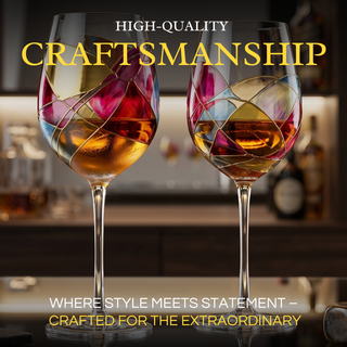 Beautiful Hand Painted Wine Glasses Premium Barware Gift Elegant Drinkware Collection