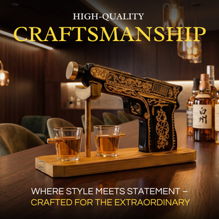 Hand Painted Pistol Whiskey Gun Decanter Premium Barware Gift