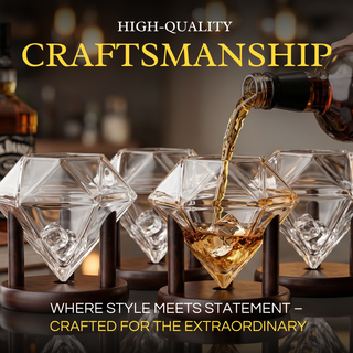 Set Of 4 Diamond Whiskey Wine Glasses 10OZ Wine Whiskey Water Diamond Shaped Diamonds Collection Spa
