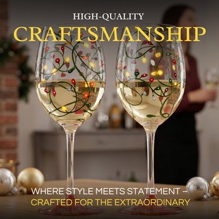 Stemmed Christmas Lights Wine Glasses Set Of 2 Hand Painted Wine Glass Ornament Light Bulbs Glasses