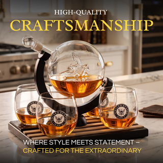 Whiskey Decanter Set With 4 Liquor Glasses Premium Barware Gift