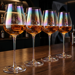 Iridescent Luster Large Radiance Wine Glasses Premium Barware Gift