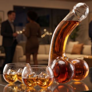Penis Whiskey Decanter With Two Whiskey Glasses Unique Funny Glass Container For Scotch Tequila Bran
