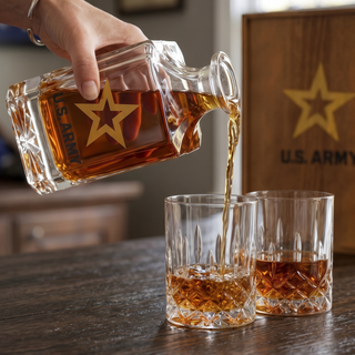 Army Whiskey Decanter Gift Set | 730mL Decanter 2 Whiskey