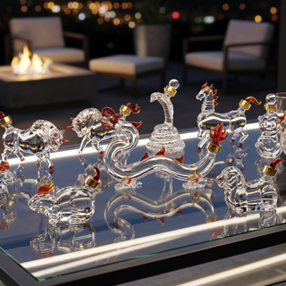 12 Chinese Zodiac Wine Whiskey Decanter Set Set Of 12 Miniature Hand Blown Decanters New Year Table