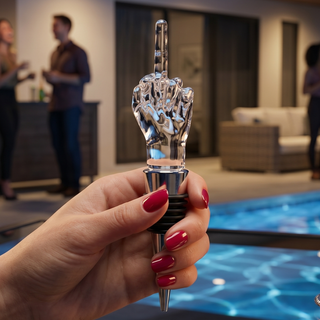 Unique Wine Bottle Stopper Funny Wine Cork Beverage Bottle Sealer Middle Finger Shaped Gag Gift For
