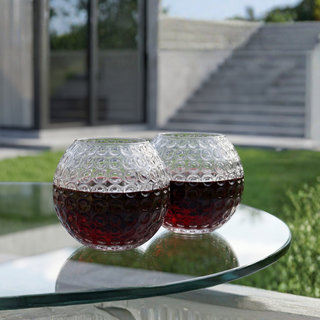 Golf Whiskey Glasses Set Of 2 15 Oz Golf Ball Shaped Old Fashioned Liquor Cocktail Glass Crystal Uni