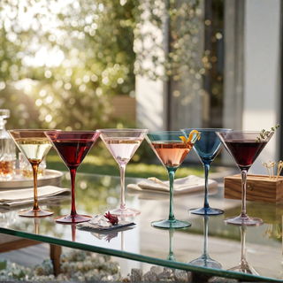Colored Crystal Martini Cocktail Glass Set Of 6 Gift For Her Wife Mom Friend Large 10 Oz Glasses Uni